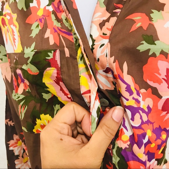 Soft Surroundings "Flora Tunic" Brown Floral Sz PL - Picture 7 of 10